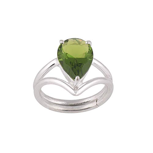 Akshita gems 12,25 Ratti 11,23 Karat natürlicher grüner Peridot Edelstein versilberter verstellbarer Ring / Anguthibirnenform für Damen und Herren, Lose Edelsteine, Peridot Akshita gems 12,25 Ratti 11,23 Karat natürlicher grüner Peridot Edelstein versilberter verstellbarer Ring / Anguthibirnenform für Damen und Herren, Lose Edelsteine, Peridot von Akshita gems