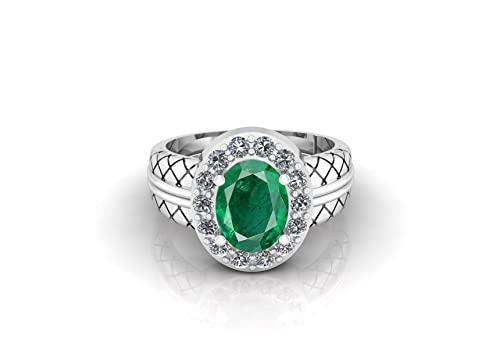 Akshita gems 16,25 Ratti Kolumbianischer A1 Qualität Smaragd Edelstein Panna Silber Verstellbarer Ring für Damen und Herren Messing Smaragd, Messing, Smaragd Akshita gems 16,25 Ratti Kolumbianischer A1 Qualität Smaragd Edelstein Panna Silber Verstellbarer Ring für Damen und Herren Messing Smaragd, Messing, Smaragd von Akshita gems