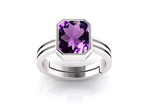 Akshita gems 16.00 Ratti 15.00 Karat Amethyst Ring Katela Ring Original zertifizierter natürlicher Amethyst Stein Ring astrologischer Geburtsstein Versilbert Verstellbare Ringgröße 16-28 für Männer Akshita gems 16.00 Ratti 15.00 Karat Amethyst Ring Katela Ring Original zertifizierter natürlicher Amethyst Stein Ring astrologischer Geburtsstein Versilbert Verstellbare Ringgröße 16-28 für Männer von Akshita gems