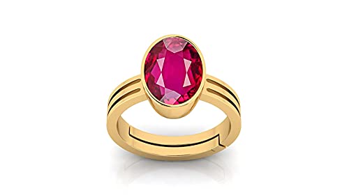 Akshita gems 6,50 Karat A+ Qualität natürlicher Burma Rubin Manik Unerhitzter unbehandelter Edelstein Goldring für Damen und Herren (GGTL Lab zertifiziert), Natürlicher von Akshita gems