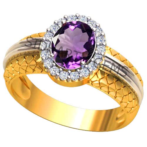 Akshita gems 6.25 Ratti / 5.50 Karat Amethyst Ring Katela Ring Original Zertifizierter Natürlicher Amethyst Stein Vergoldeter Ring Herren Und Wonen's, Messing, Amethyst, Messing, Amethyst Akshita gems 6.25 Ratti / 5.50 Karat Amethyst Ring Katela Ring Original Zertifizierter Natürlicher Amethyst Stein Vergoldeter Ring Herren Und Wonen's, Messing, Amethyst, Messing, Amethyst von Akshita gems