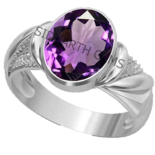 Akshita gems 7,25 Ratti 6,60 Karat Amethyst Ring Katela Ring Original zertifizierter natürlicher Amethyst Stein Ring astrologischer Geburtsstein verstellbarer Ring für Damen und Herren, Messing, Akshita gems 7,25 Ratti 6,60 Karat Amethyst Ring Katela Ring Original zertifizierter natürlicher Amethyst Stein Ring astrologischer Geburtsstein verstellbarer Ring für Damen und Herren, Messing, von Akshita gems