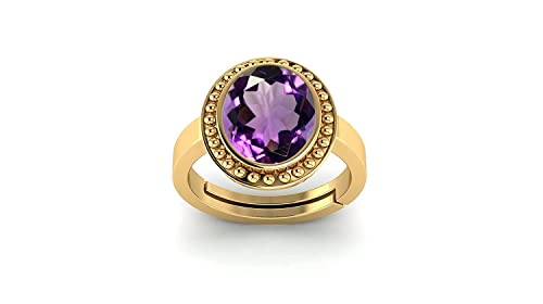 Akshita gems 9,25 Ratti 8,25 Karat Amethyst versilberter Ring Katela Ring Original zertifizierter natürlicher Amethyst Stein Ring astrologischer Geburtsstein verstellbare Ringgröße 16-24 für Damen und Akshita gems 9,25 Ratti 8,25 Karat Amethyst versilberter Ring Katela Ring Original zertifizierter natürlicher Amethyst Stein Ring astrologischer Geburtsstein verstellbare Ringgröße 16-24 für Damen und von Akshita gems