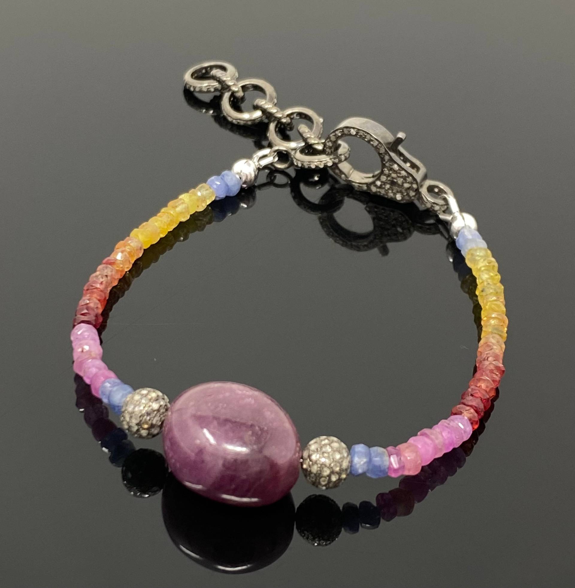 Natürliches Rubin Und Saphir Pave Diamant Armband, Verstellbares Multi Edelstein Schmuck Geschenke Für Sie Natürliches Rubin Und Saphir Pave Diamant Armband, Verstellbares Multi Edelstein Schmuck Geschenke Für Sie von AkstarGems