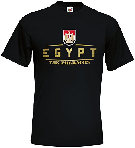 AkyTEX Ägypten Egypt Fanshirt T-Shirt WM2018 Schwarz M von AkyTEX