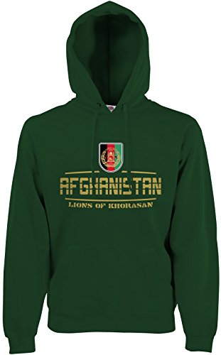 AkyTEX Afghanistan Fan Hoodie Kapuzenpullover WM2018 Flaschengrün S von AkyTEX