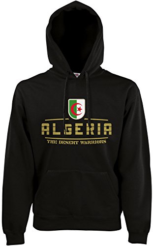 AkyTEX Algerien Algeria Fan Hoodie Kapuzenpullover WM2018 Schwarz L von AkyTEX