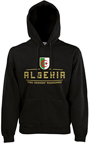 AkyTEX Algerien Algeria Fan Hoodie Kapuzenpullover WM2018 Schwarz M von AkyTEX