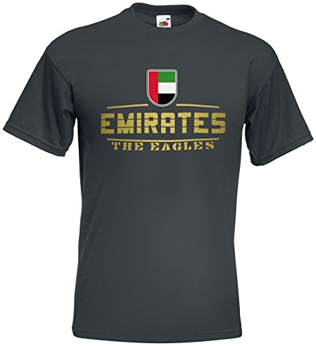 AkyTEX Arabische Emirate Emirates Fanshirt T-Shirt WM2018 Graphit XL von AkyTEX