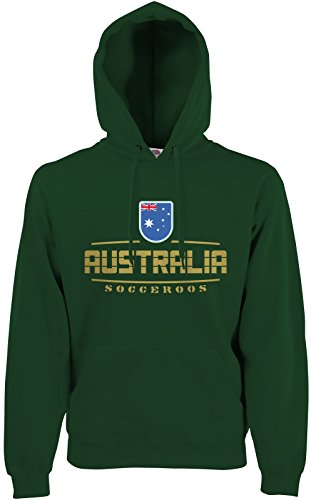 AkyTEX Australien Australia Fan Hoodie Kapuzenpullover WM2018 Flaschengrün XXL von AkyTEX