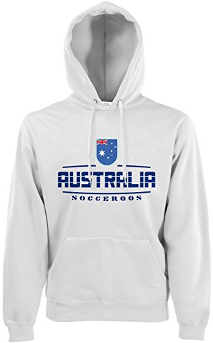 AkyTEX Australien Australia Fan Hoodie Kapuzenpullover WM2018 Weiß XXL von AkyTEX