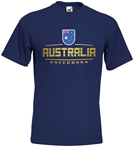 AkyTEX Australien Australia Fanshirt T-Shirt WM2018 Navyblau L von AkyTEX