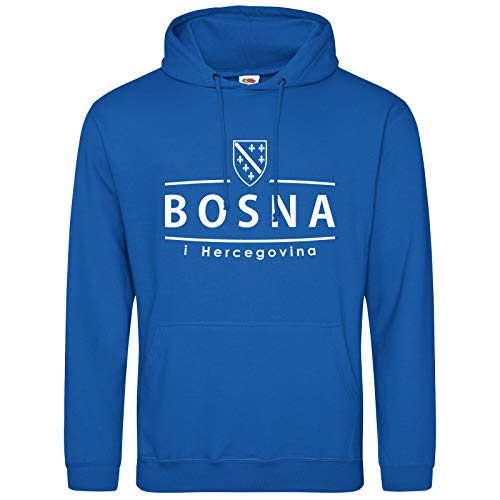 AkyTEX Bosnien Bosna Hoodie Kapuzenpullover Hoody Wappen (Blau, L) von AkyTEX