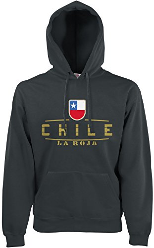 AkyTEX Chile Fan Hoodie Kapuzenpullover WM2018 Graphit M von AkyTEX
