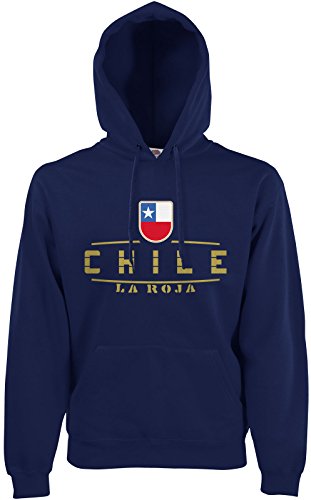 AkyTEX Chile Fan Hoodie Kapuzenpullover WM2018 Navyblau M von AkyTEX