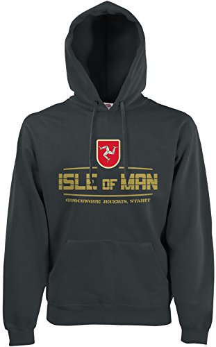 AkyTEX Dänemark Danmark Fan-Hoodie EM-2021 Kapuzenpullover Graphit XXL von AkyTEX