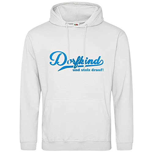 AkyTEX Dorfkind und stolz Hoodie Kapuzenpullover Sweatshirt (Weiss, XXL) von AkyTEX