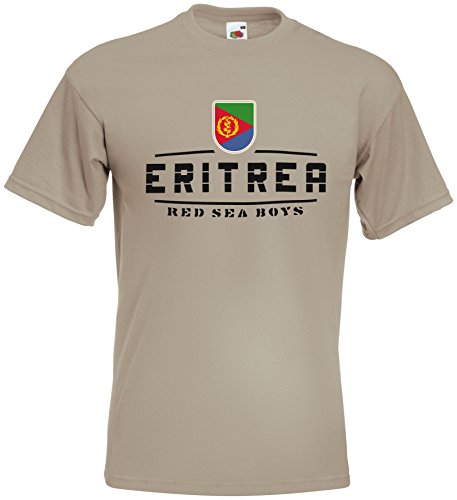 AkyTEX Eritrea Fanshirt T-Shirt WM2018 Khaki L von AkyTEX