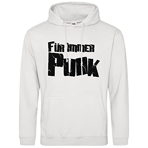 AkyTex Für Immer Punk Hoodie Kapuzenpullover Fun Hoody Sweater (Weiss, L) von AkyTex