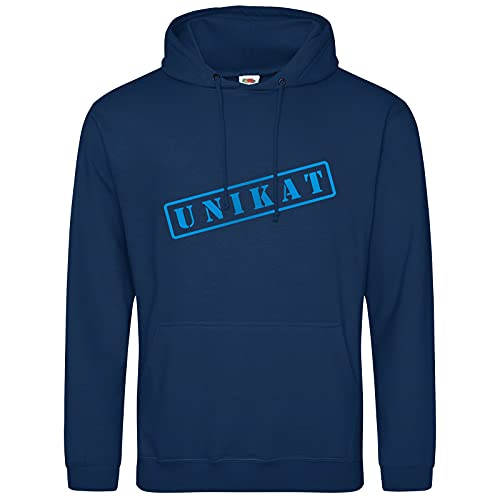 AkyTEX Fun-Hoodie Unikat Kapuzenpullover Sweatshirt (Navyblau, L) von AkyTEX