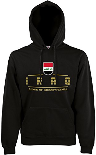 AkyTEX Irak Iraq Fan Hoodie Kapuzenpullover WM2018 Schwarz M von AkyTEX