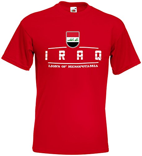 AkyTEX Irak Iraq Fanshirt T-Shirt WM2018 Rot L von AkyTEX