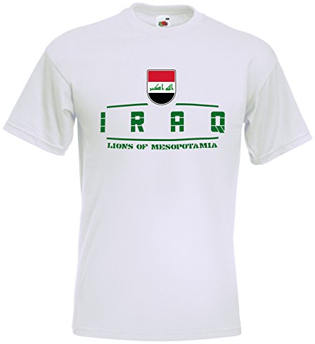 AkyTEX Irak Iraq Fanshirt T-Shirt WM2018 Weiß L von AkyTEX