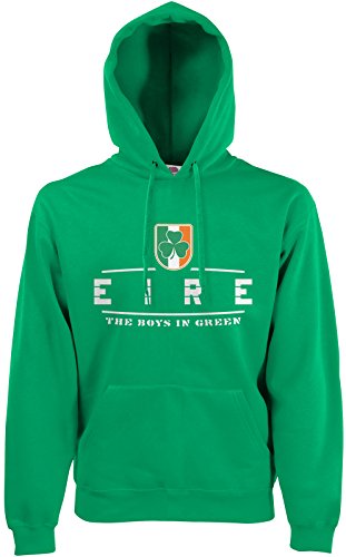 AkyTEX Irland Eire Fan-Hoodie EM-2021 Kapuzenpullover Maigrün L von AkyTEX