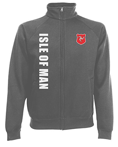 AkyTEX Isle of Man EM-2020 Sweatjacke Wunschname Wunschnummer Graphit L von AkyTEX