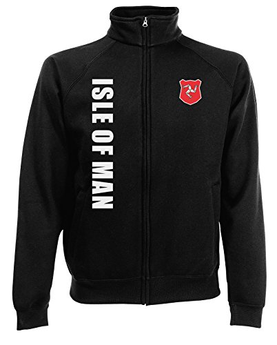 AkyTEX Isle of Man EM-2020 Sweatjacke Wunschname Wunschnummer Schwarz L von AkyTEX