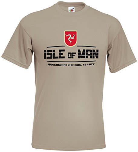 Isle of Man EM T-Shirt 2021 Fanshirt Khaki L von AkyTEX