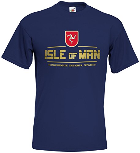 Isle of Man EM T-Shirt 2021 Fanshirt Navyblau XXL von AkyTEX