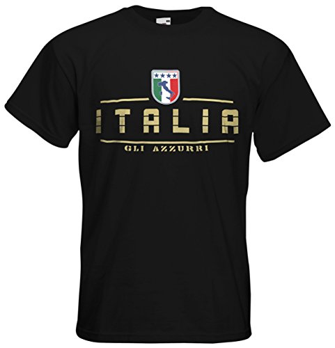 Italien Italia T-Shirt Fanshirt Nation EM-2021 Schwarz L von AkyTEX