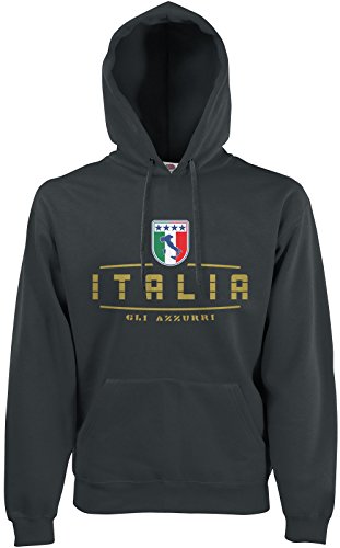 AkyTEX Italien Italia Fan-Hoodie EM-2021 Kapuzenpullover Graphit L von AkyTEX