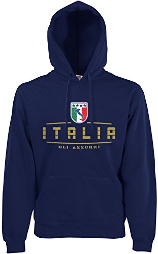 AkyTEX Italien Italia Fan-Hoodie EM-2021 Kapuzenpullover Navyblau L von AkyTEX