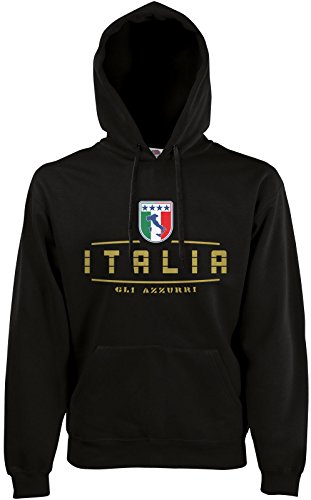 AkyTEX Italien Italia Fan-Hoodie EM-2021 Kapuzenpullover Schwarz S von AkyTEX