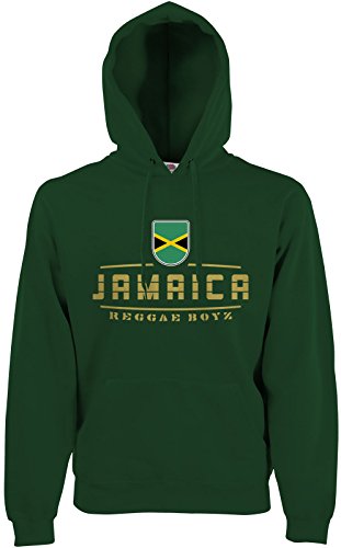 AkyTEX Jamaika Jamaica Fan Hoodie Kapuzenpullover WM2018 Flaschengrün L von AkyTEX