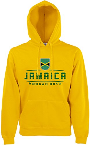 AkyTEX Jamaika Jamaica Fan Hoodie Kapuzenpullover WM2018 Gelb XXL von AkyTEX