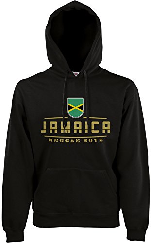 AkyTEX Jamaika Jamaica Fan Hoodie Kapuzenpullover WM2018 Schwarz XL von AkyTEX