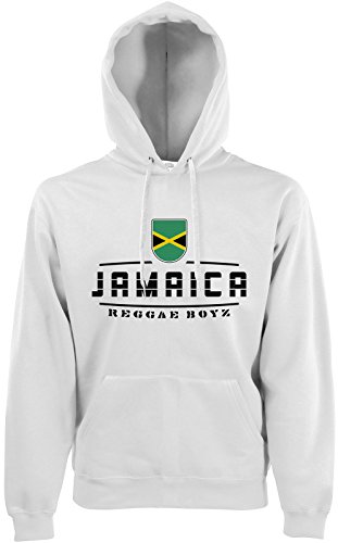 AkyTEX Jamaika Jamaica Fan Hoodie Kapuzenpullover WM2018 Weiß XL von AkyTEX