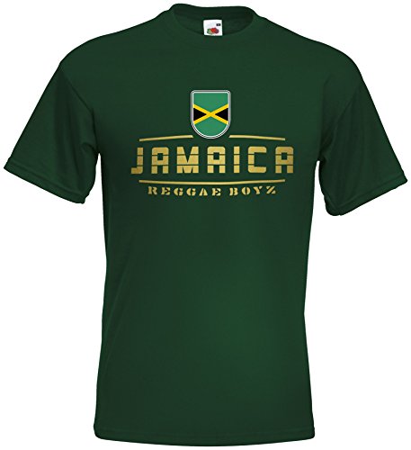 AkyTEX Jamaika Jamaica Fanshirt T-Shirt WM2018 Flaschengrün XL von AkyTEX