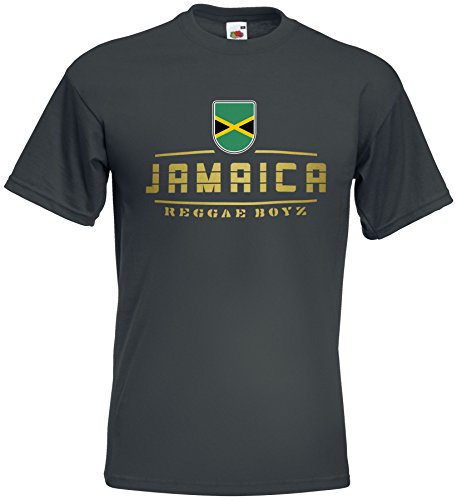 AkyTEX Jamaika Jamaica Fanshirt T-Shirt WM2018 Graphit XXL von AkyTEX