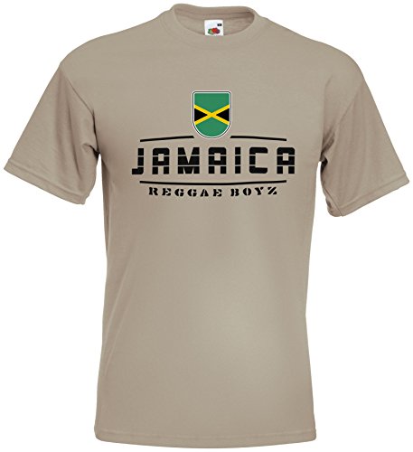 AkyTEX Jamaika Jamaica Fanshirt T-Shirt WM2018 Khaki XL von AkyTEX