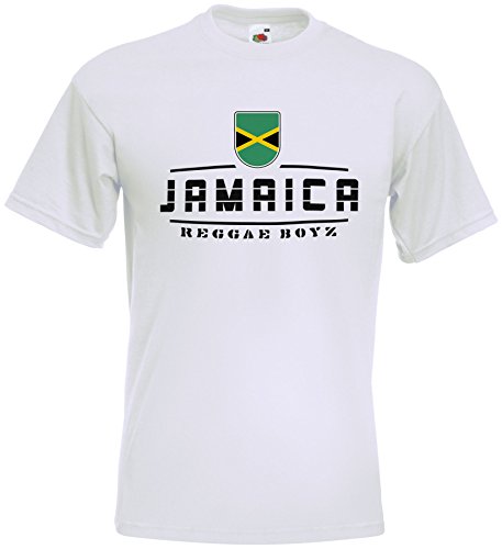 AkyTEX Jamaika Jamaica Fanshirt T-Shirt WM2018 Weiß M von AkyTEX