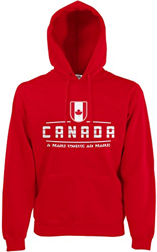 AkyTEX Kanada Canada Fan Hoodie Kapuzenpullover WM2018 Rot S von AkyTEX