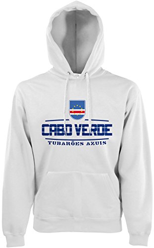 AkyTEX Kap Verde Cabo Verde Fan Hoodie Kapuzenpullover WM2018 Weiß L von AkyTEX