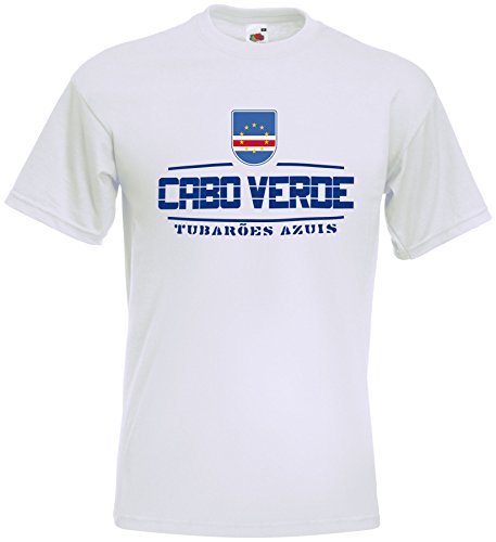 AkyTEX Kap Verde Cabo Verde Fanshirt T-Shirt WM2018 Weiß L von AkyTEX