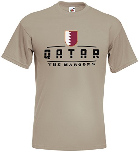 AkyTEX Katar Qatar Fanshirt T-Shirt WM2018 Khaki S von AkyTEX