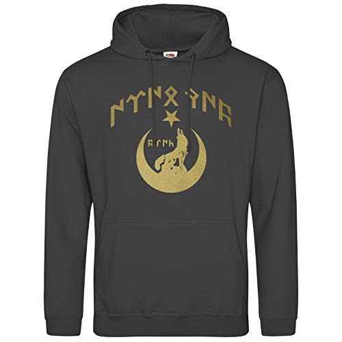 AkyTEX Kök Böri Göktürk Türkei Türkiye Hoodie Kapuzenpullover Hoody Kurt (Graphit, L) von AkyTEX