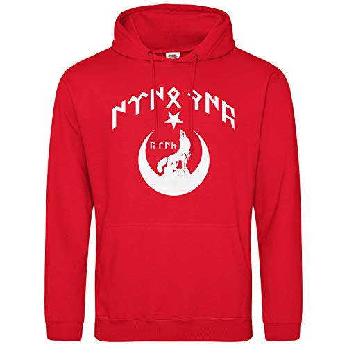 AkyTEX Kök Böri Göktürk Türkei Türkiye Hoodie Kapuzenpullover Hoody Kurt (Rot, XXL) von AkyTEX